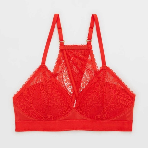 ❤️Aerie Real Power Wireless Push Up Paisley Lace Bra - Picture 9 of 9